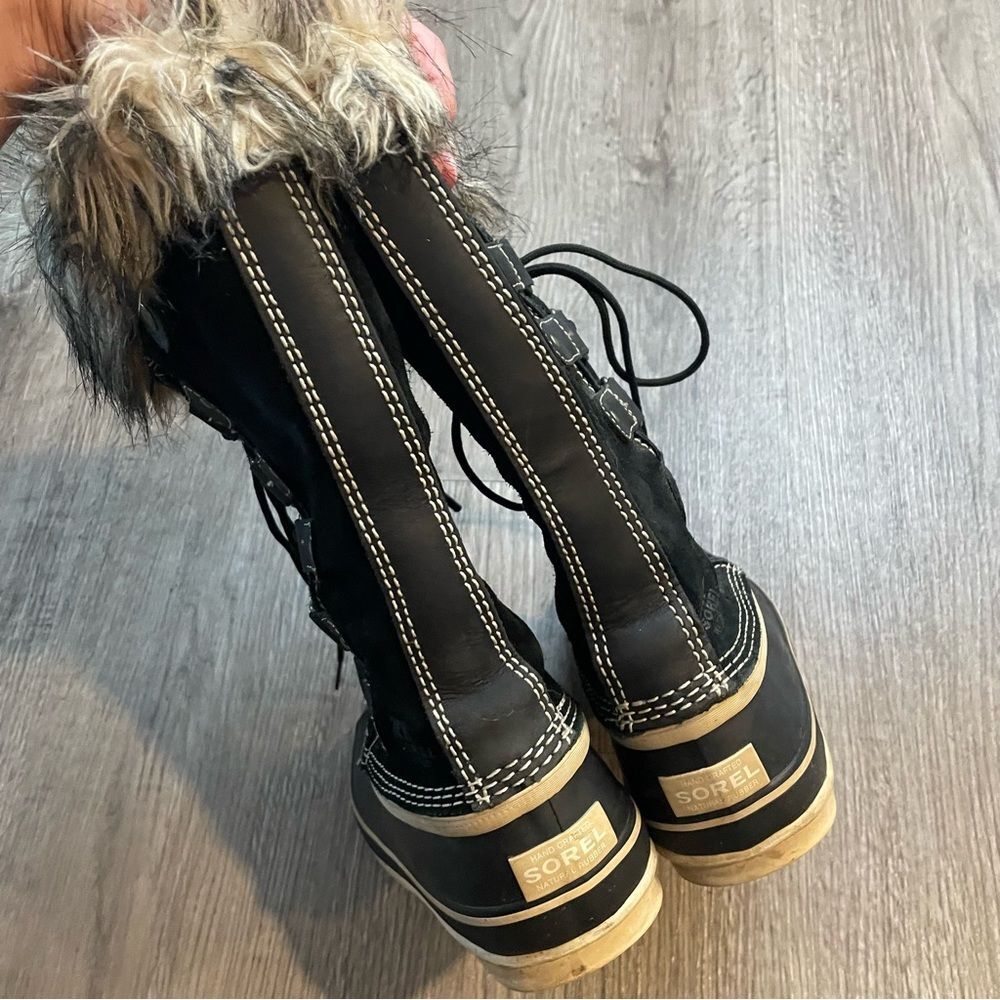 SOREL Joan of Arctic Quarry Black Waterproof Suede Winter Snow Boots - Picture 8 of 11